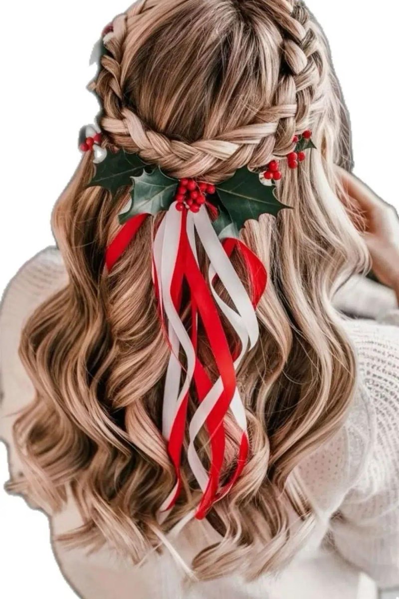 Boho kerstkapsel met linten