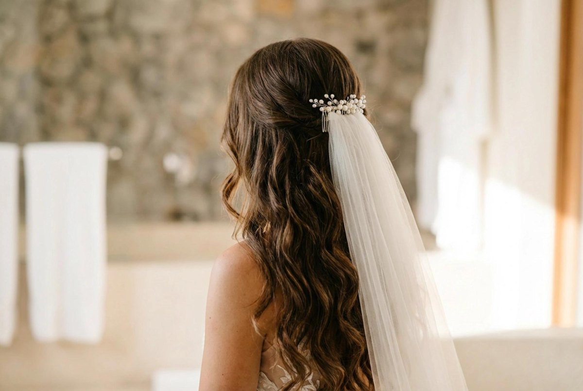 Bruidskapsel sluier haaraccessoire