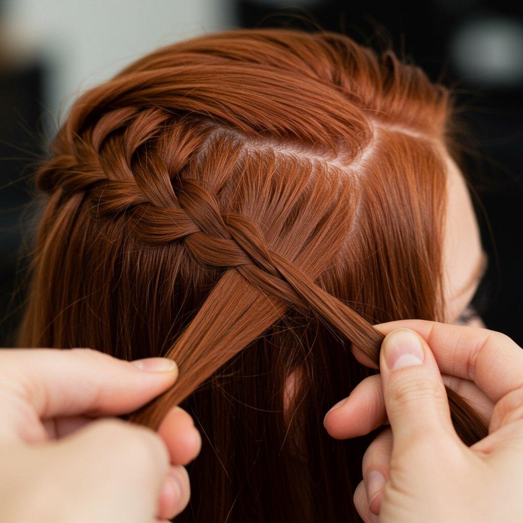 Nette secties voor Dutch braid