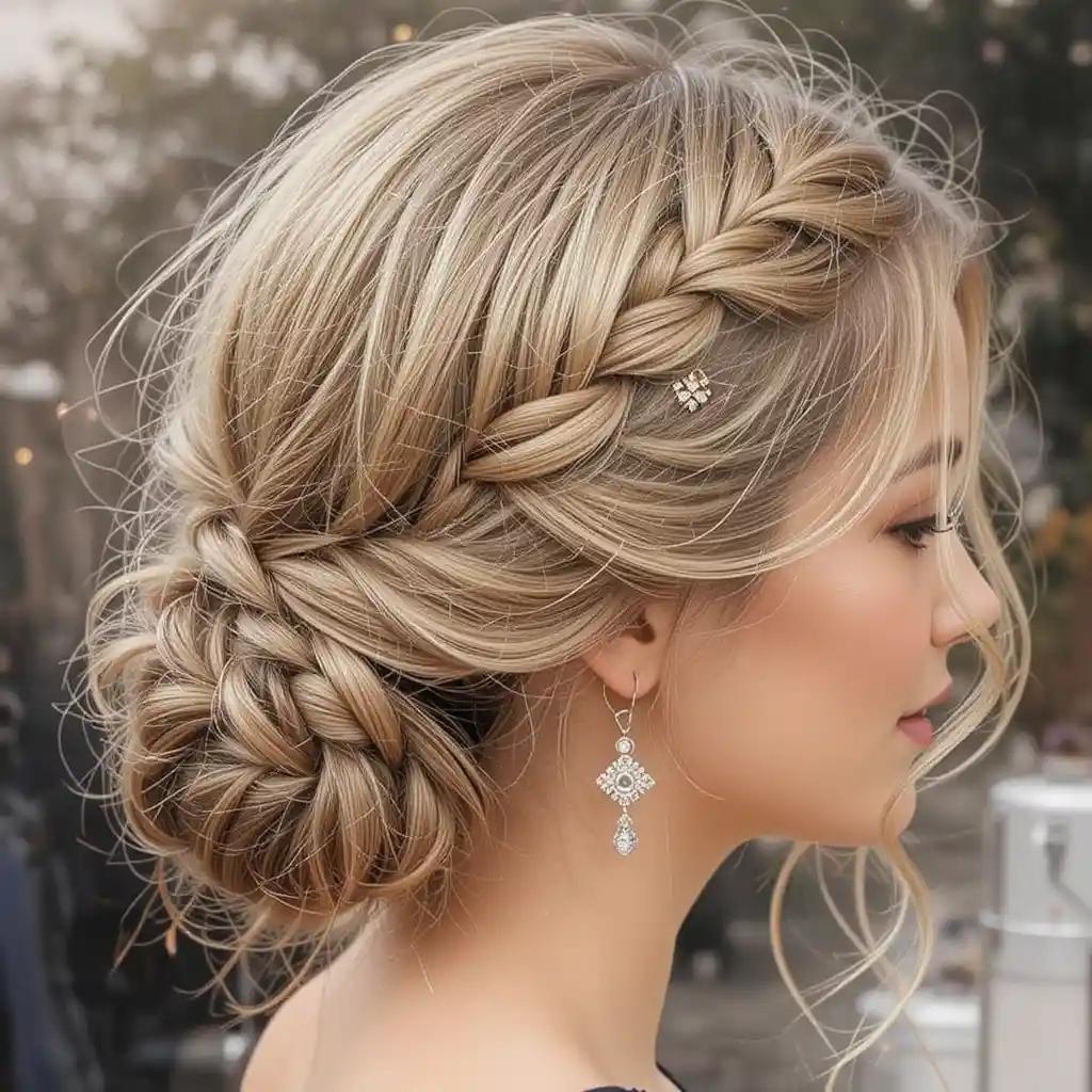 Elegante gevlochten lage knot