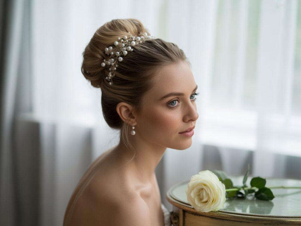 Elegante hoge bruidsknot