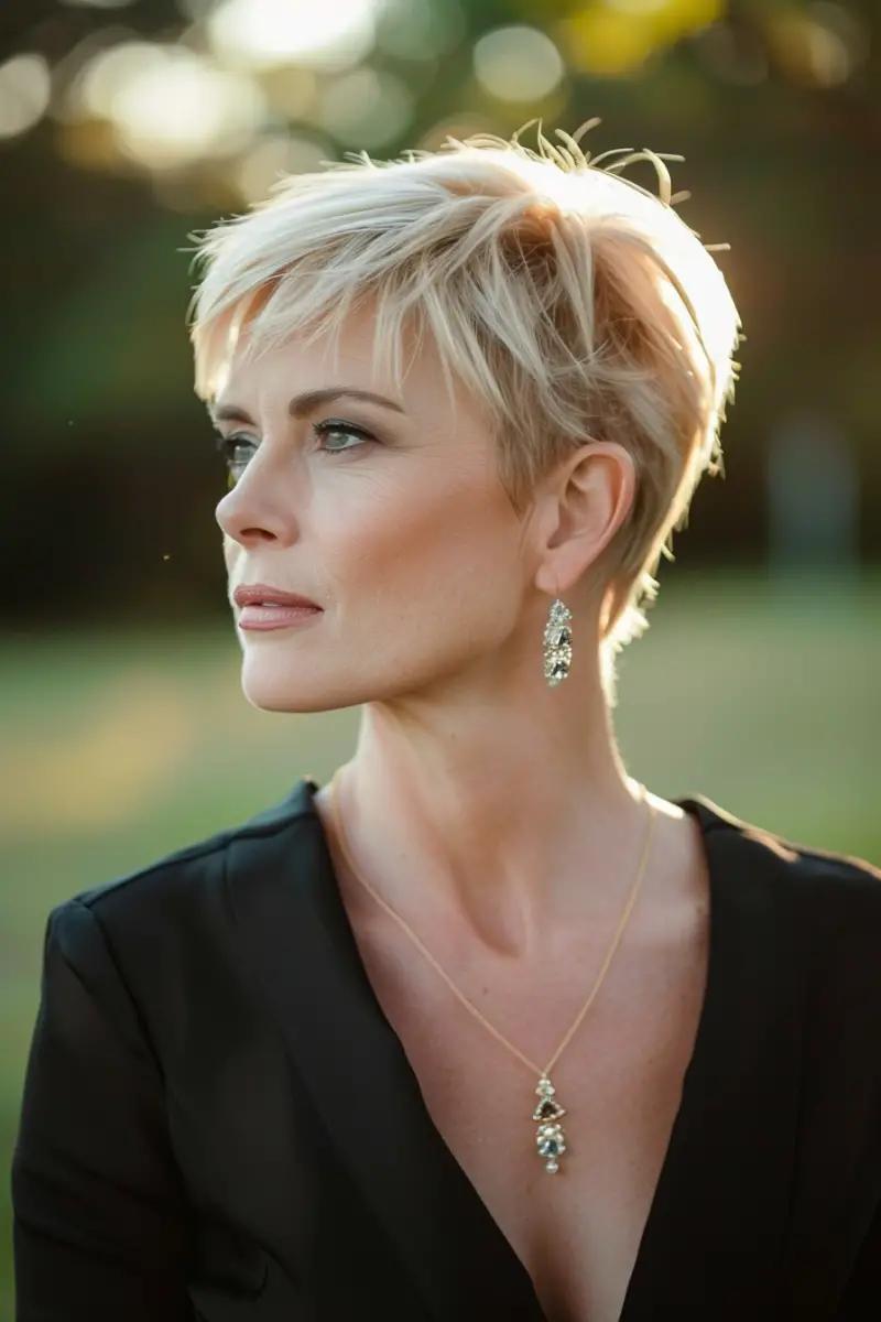 Elegante pixie kapsel vrouw