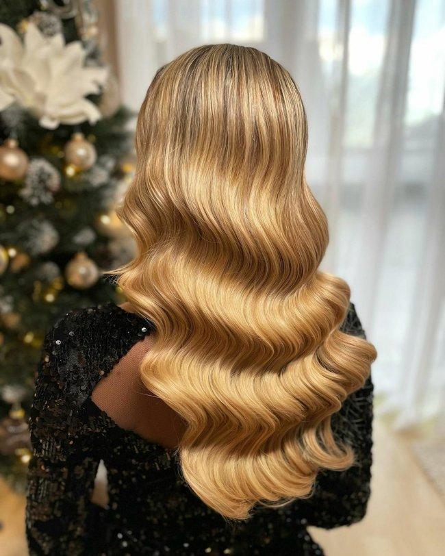 Hollywood waves kerst lang haar