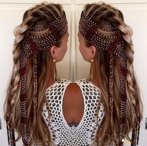 Festival kapsel lang haar ideeën voor jouw look