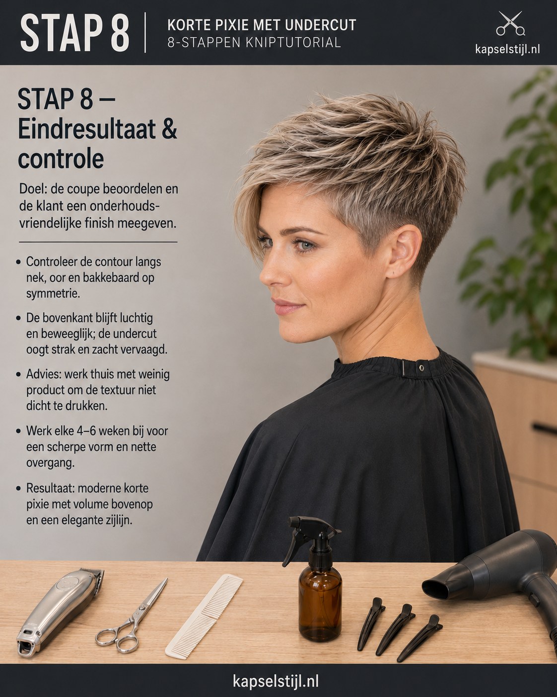 Grijze Undercut Pixie - Mijn 8 - Stappen Kniptutorial Uit