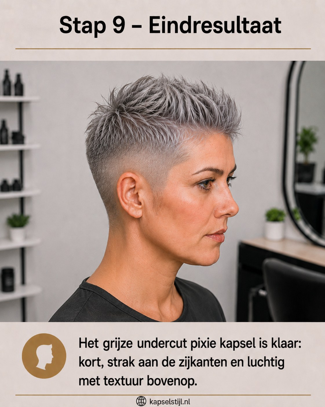 Grijze Undercut Pixie Kapsel - Stap Voor Stap Van Knip Tot