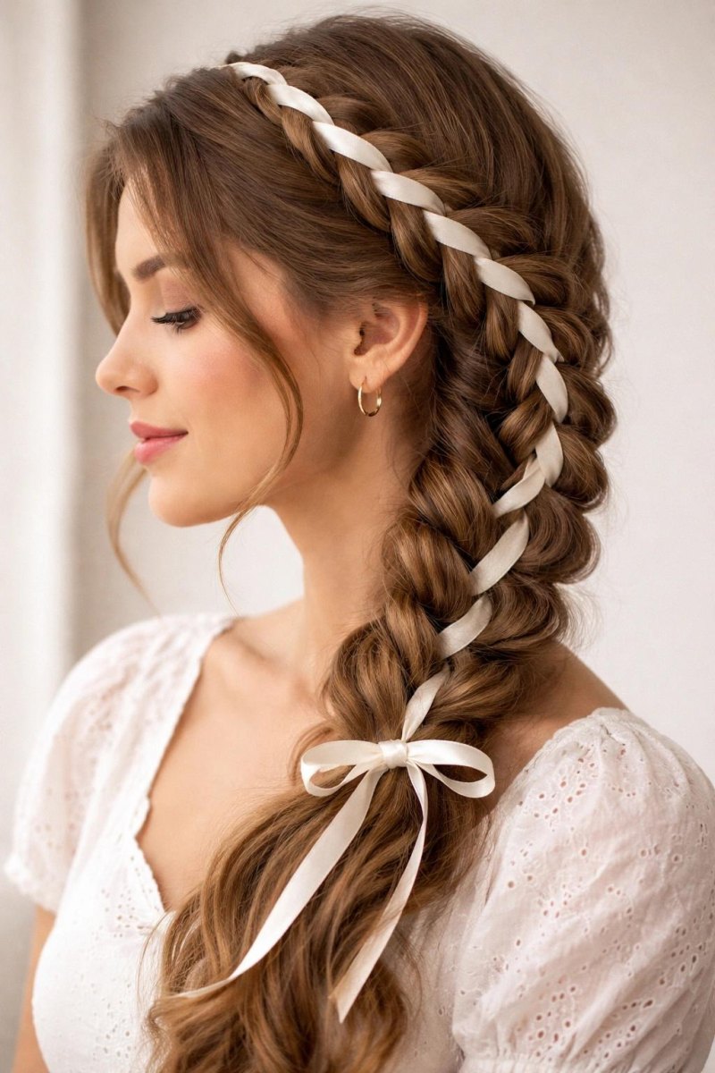Vlecht met haaraccessoires