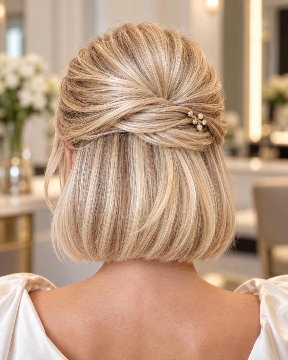 Elegante half opgestoken bob