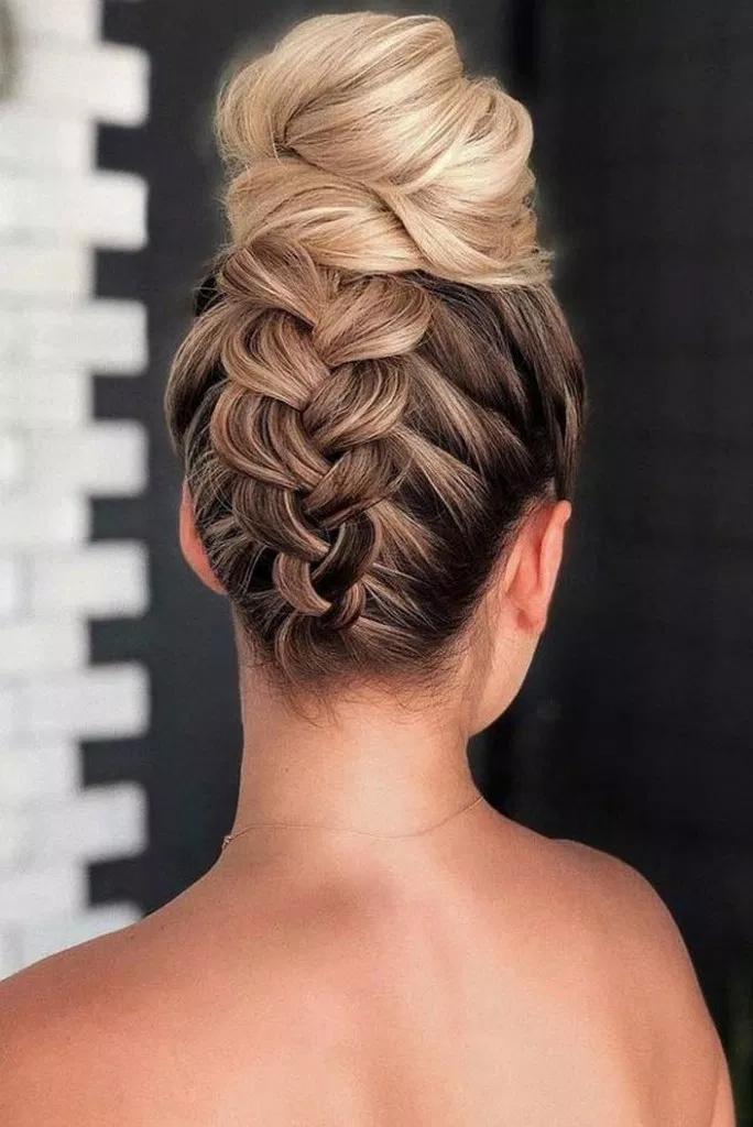 Hoge knot vlecht details
