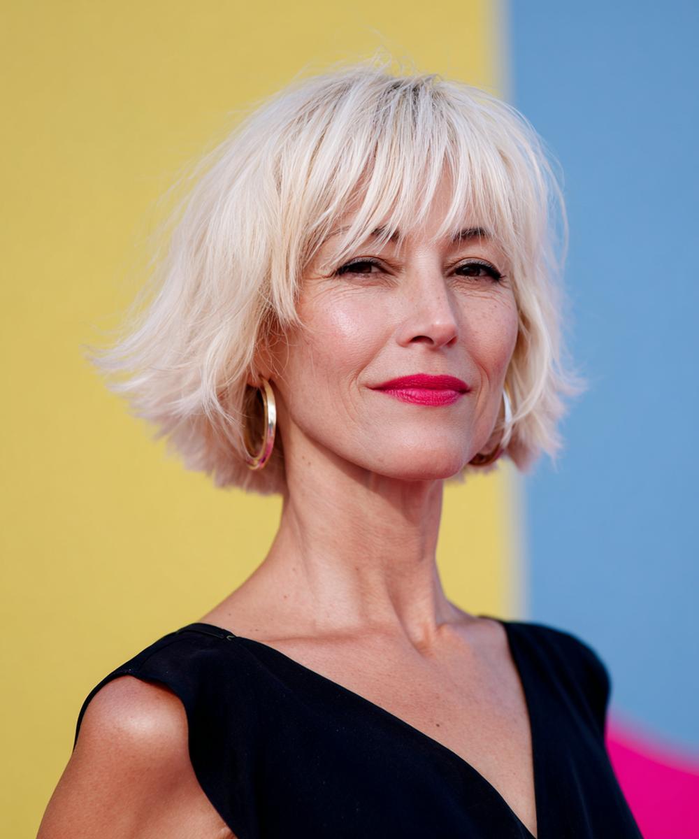 Lichtblonde Bob Met Pony