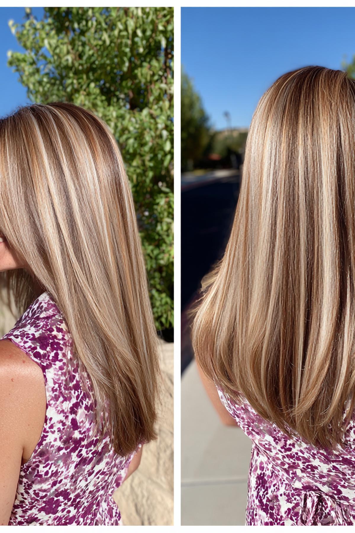 Gladde Lagen Met Blonde Highlights