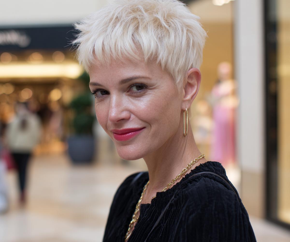 Platinablonde Pixie Met Textuur