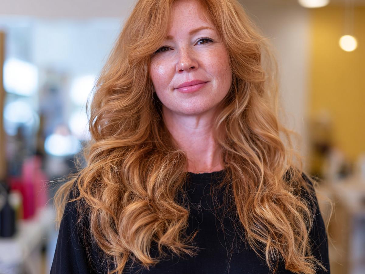 Lang Rosblond Met Volume