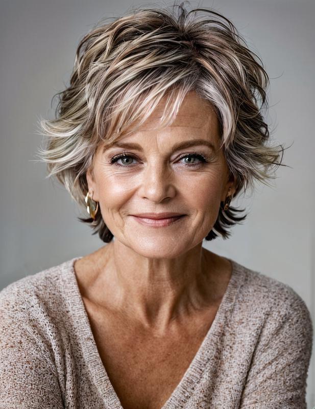 Speelse lagen kort kapsel