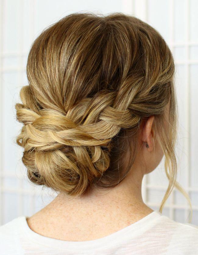 Lage chignon subtiele vlecht