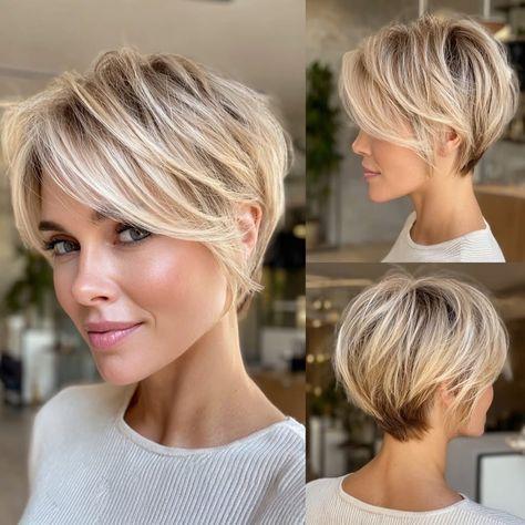 Moderne pixie cut met lagen
