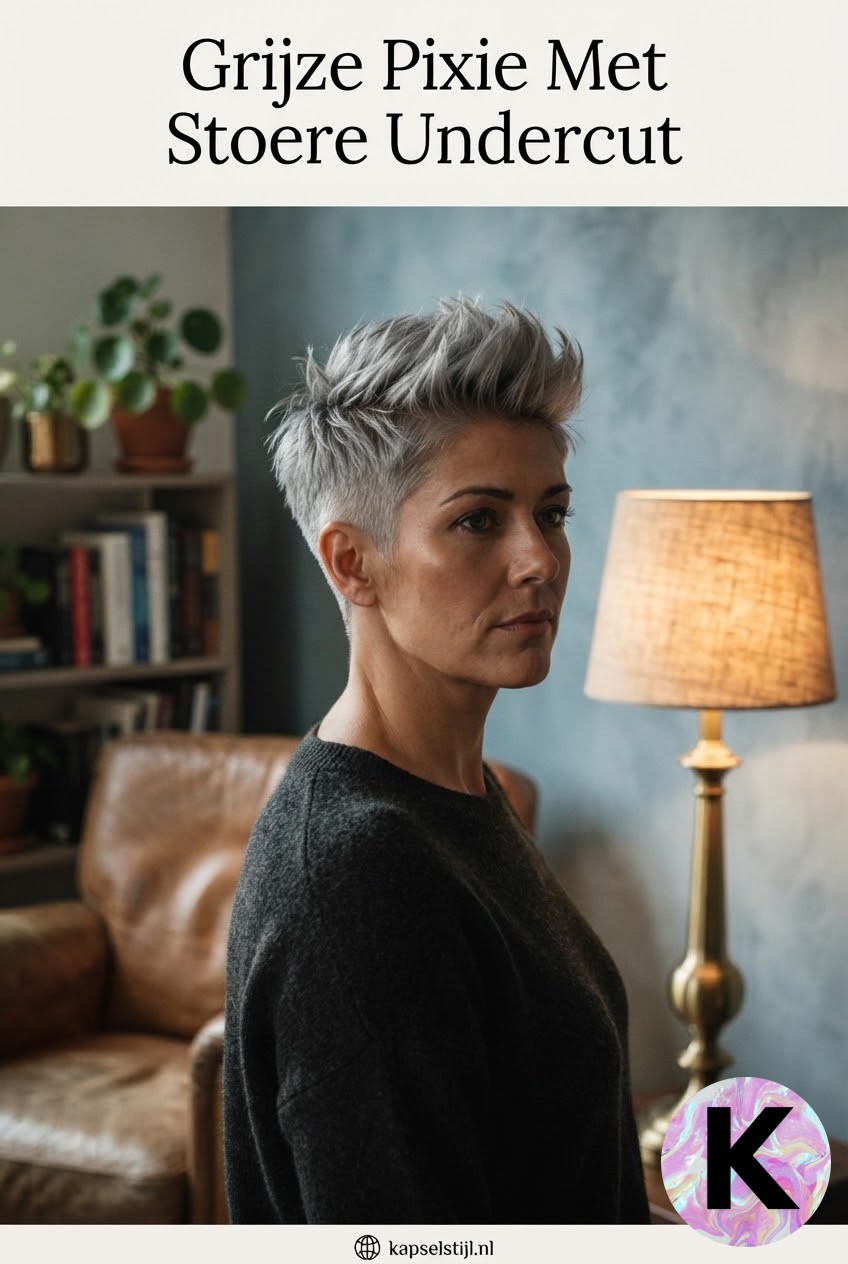 Grijze Pixie Met Stoere Undercut