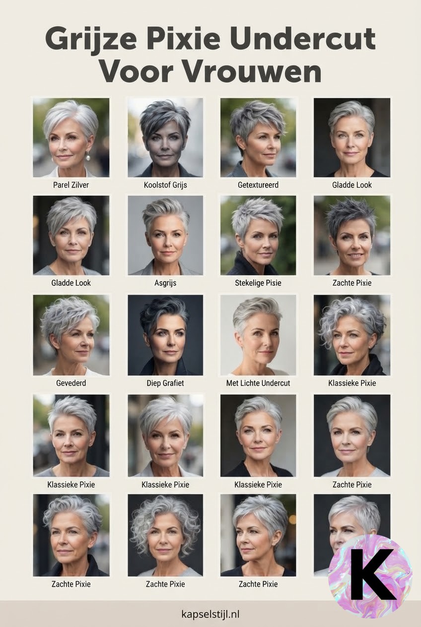 Grijze Pixie Undercut Voor Vrouwen