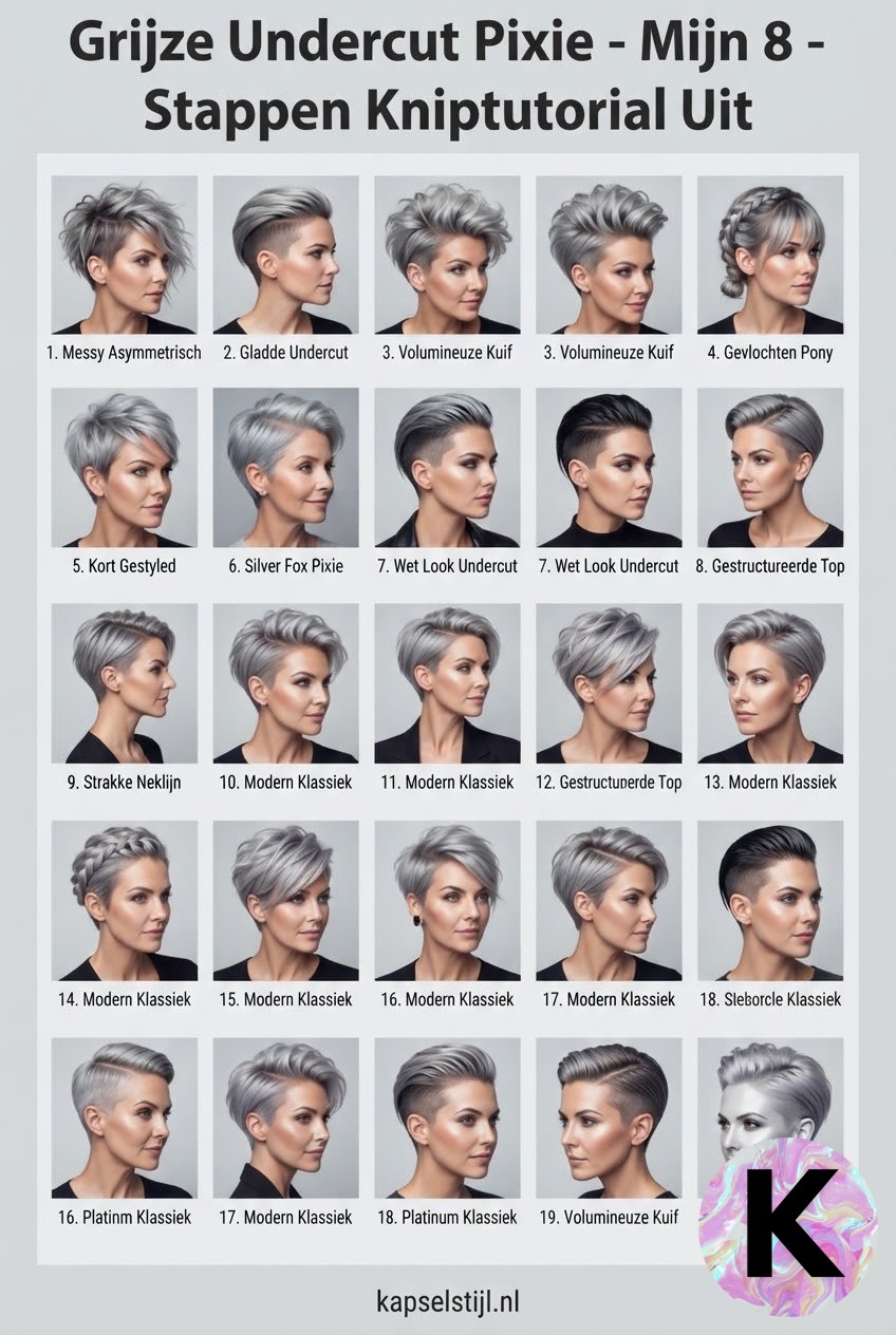 Grijze Undercut Pixie - Mijn 8 - Stappen Kniptutorial Uit