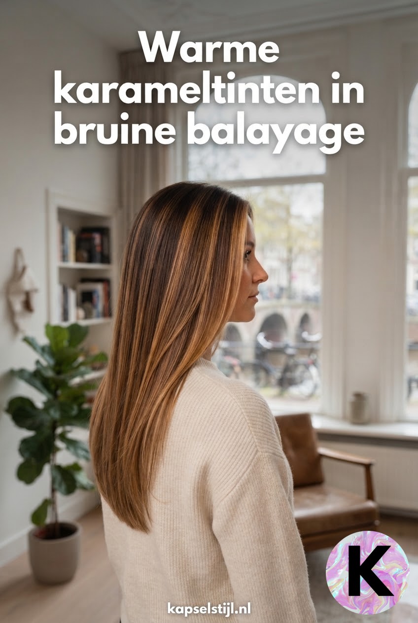 Warme karameltinten in bruine balayage