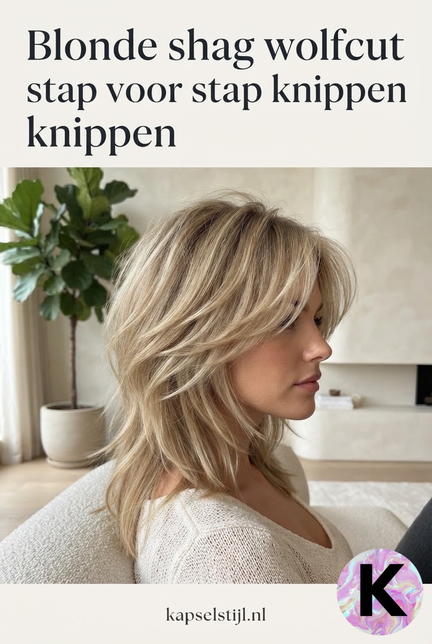 Blonde shag wolfcut stap voor stap knippen