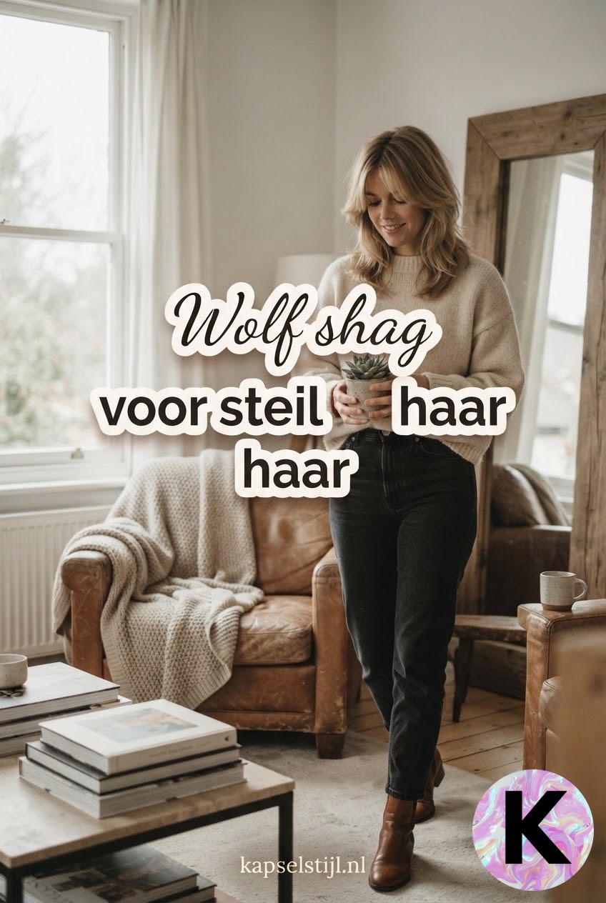 Wolf shag voor steil blond haar