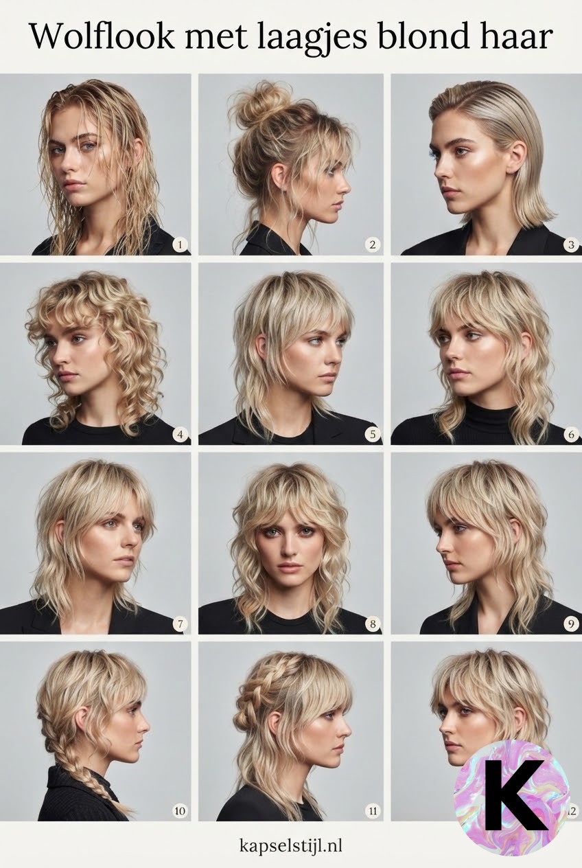 Wolflook met laagjes blond haar