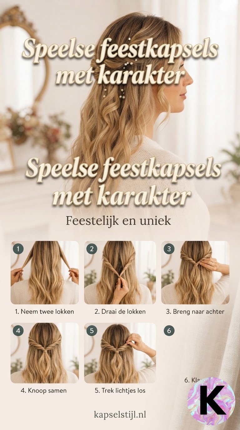 Speelse feestkapsels met karakter