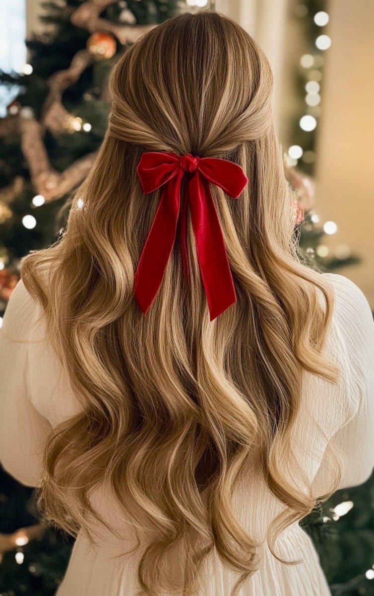 Romantische losse krullen kerst
