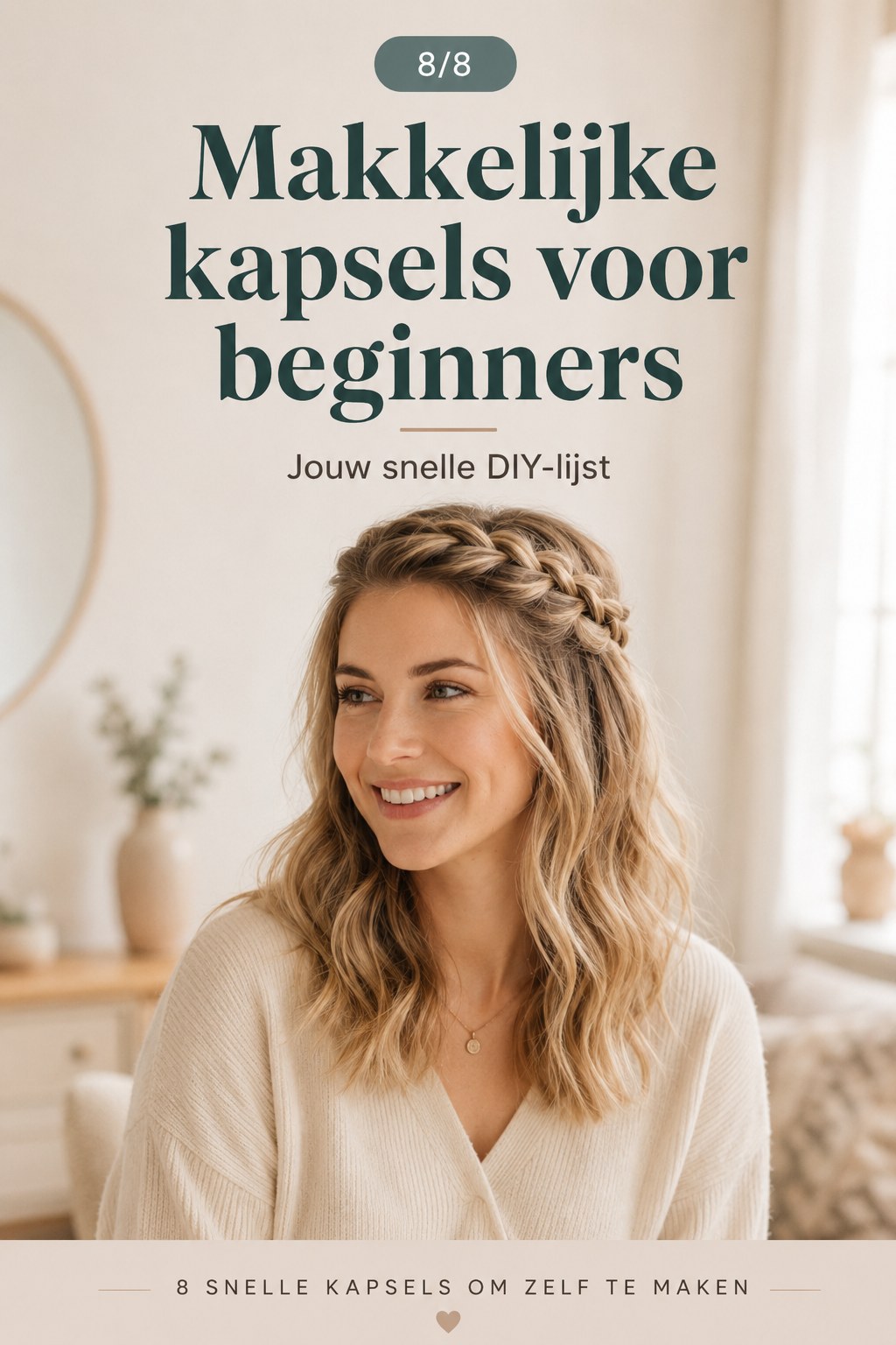 Gevlochten haarband voor beginners, laatste stijl uit 8 snelle frisuren zelf maken
