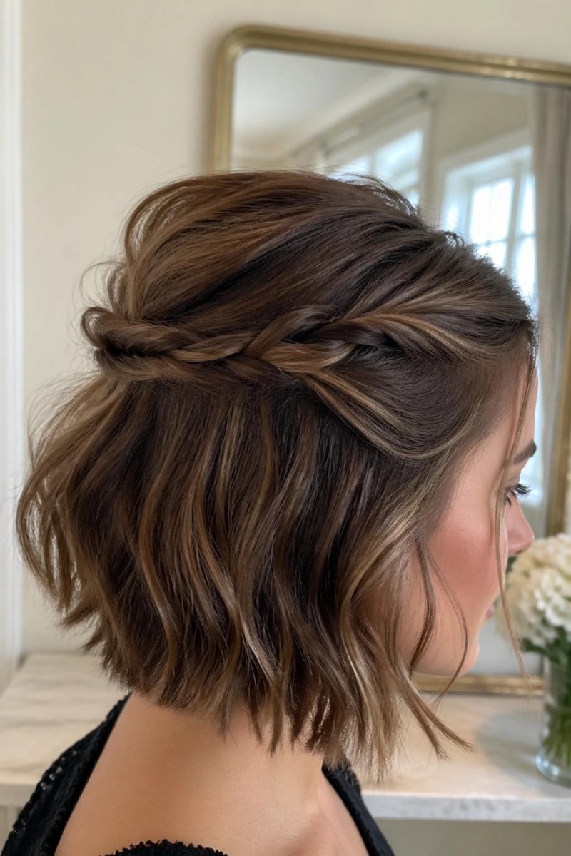 Trendy half opgestoken kort haar 2026