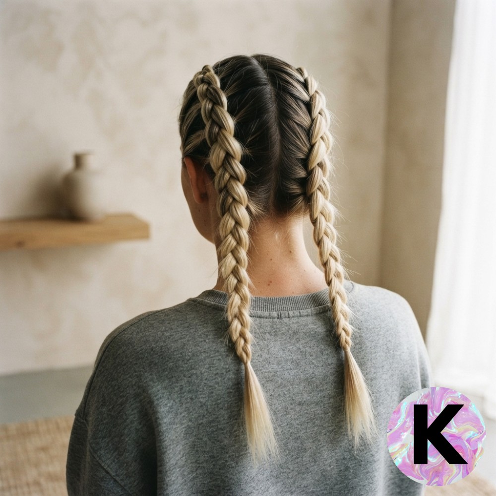 Box braids over het hele hoofd, een langdurige protective vlechtstijl.